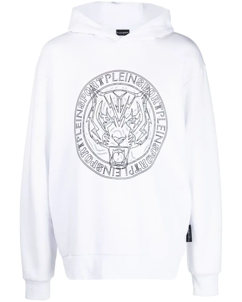 Philipp Plein Hoodie mit Tiger-Print Weiß