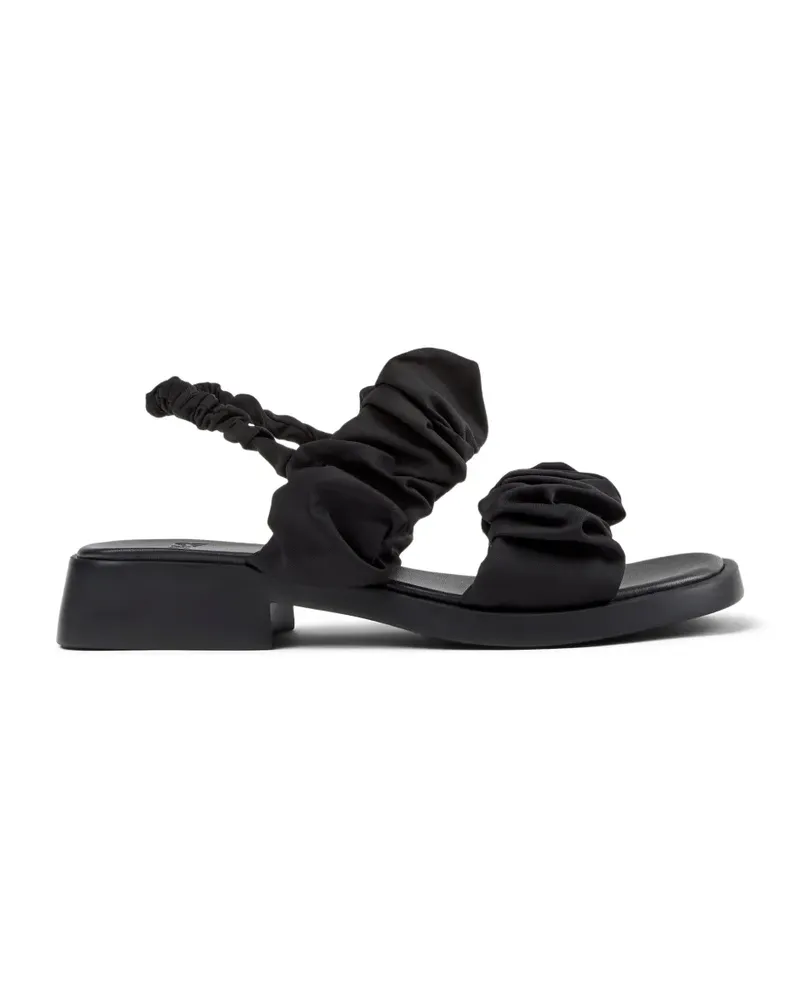 Camper Geraffte Dana Sandalen - Schwarz Schwarz