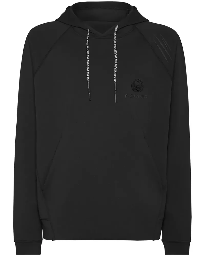 Philipp Plein Hoodie mit Logo-Patch - Schwarz Schwarz