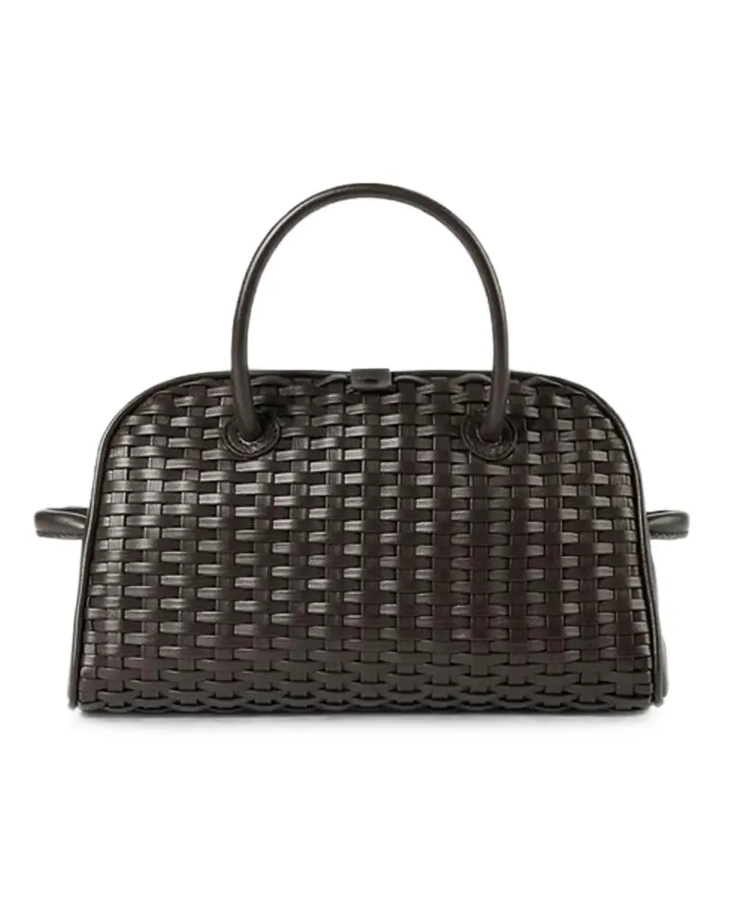 Jacquemus small Turismo woven leather tote bag - Braun Braun