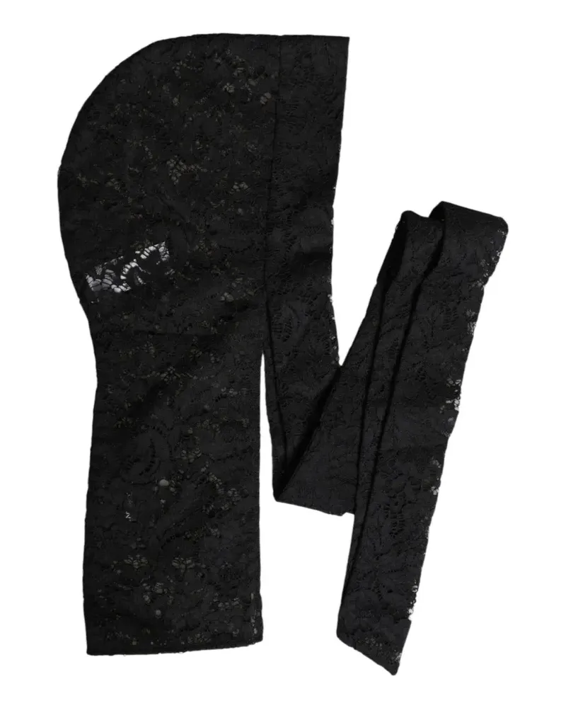 Dolce & Gabbana Kopftuch mit Blumenspitze - Schwarz Schwarz