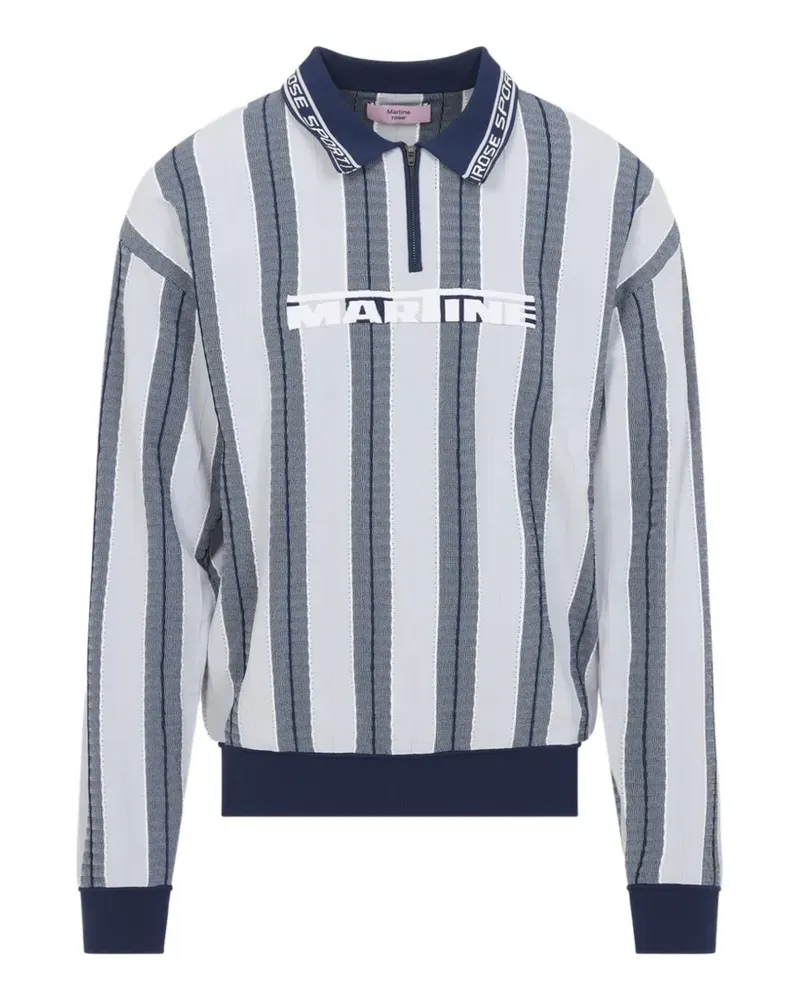 Martine Rose striped zip polo shirt - Blau Blau