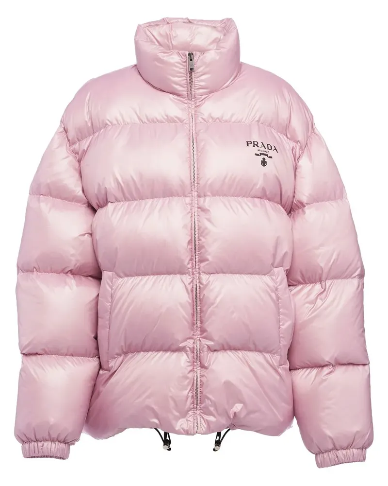 Prada Re-Nylon Daunenjacke mit Kapuze - Rosa Rosa
