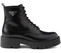 Bikerstiefel mit Logo-Schild - Schwarz