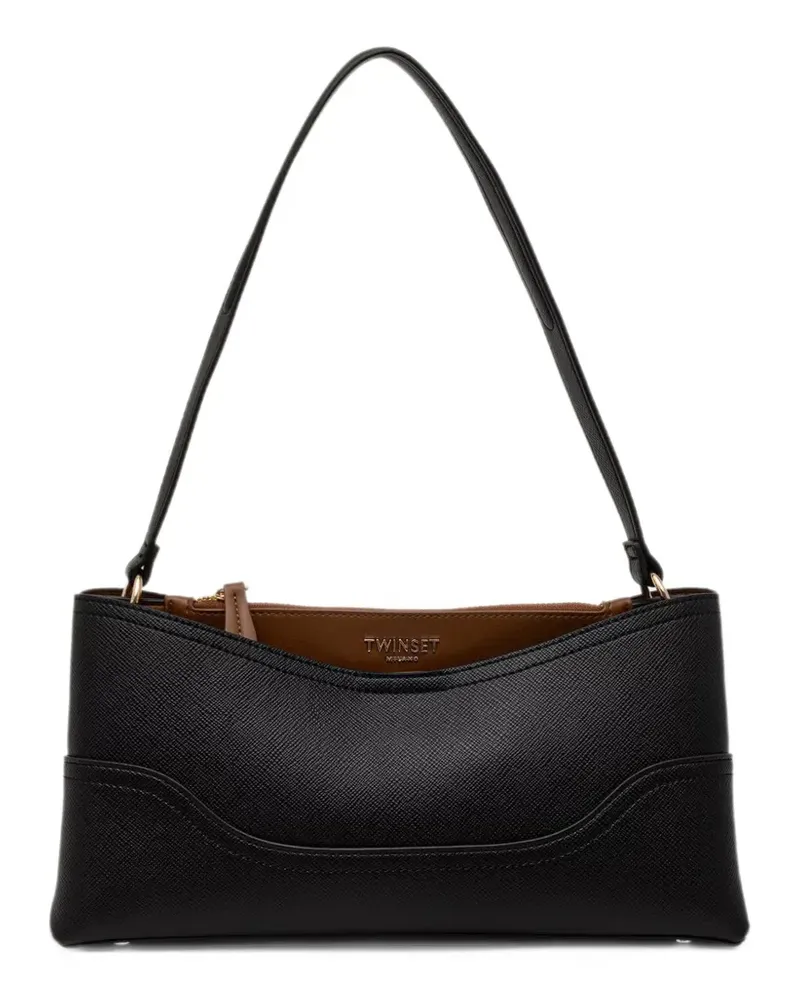 Twin-Set grained-texture shoulder bag - Schwarz Schwarz
