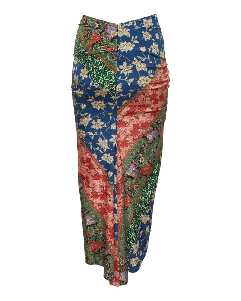 Veronica Beard floral-print midi skirt - Blau Blau