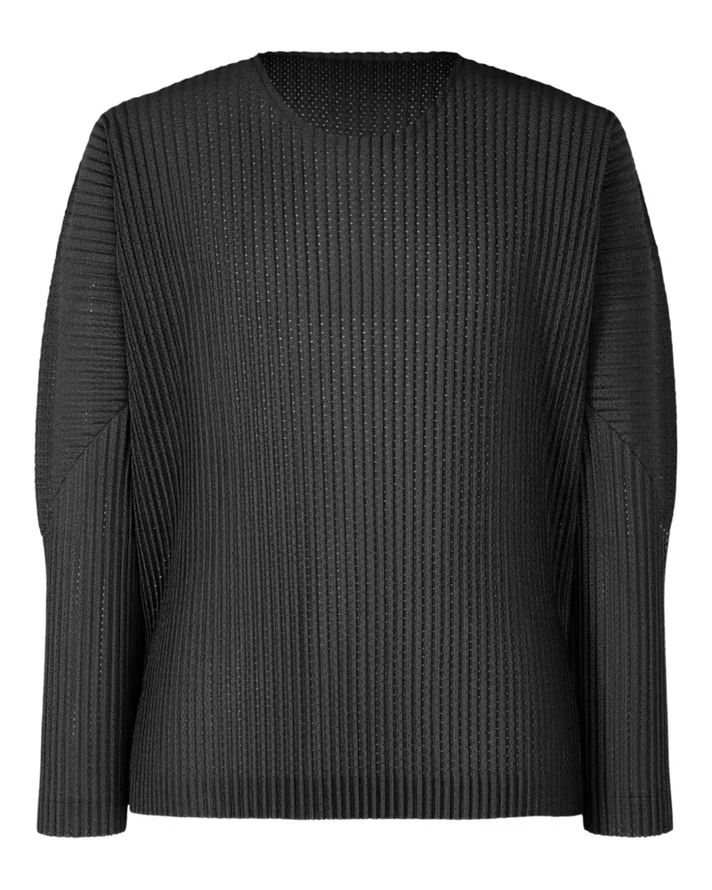 Issey Miyake Top mit Falten - Schwarz Schwarz