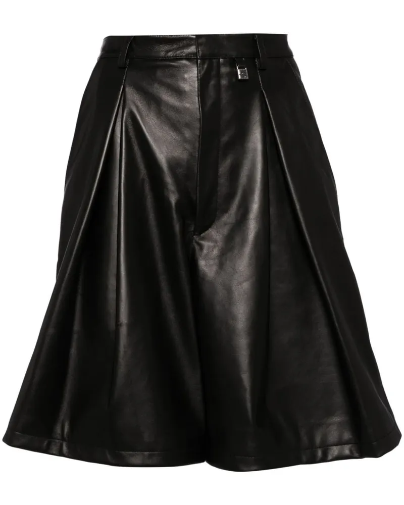 Giuseppe di Morabito Shorts aus Leder mit Bundfalten - Schwarz Schwarz