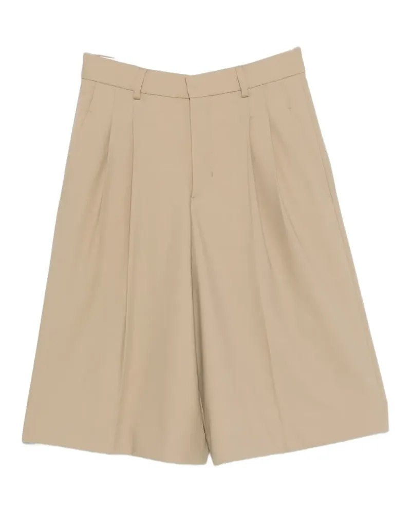 AMI Paris belt-loop pleated shorts - Nude Nude