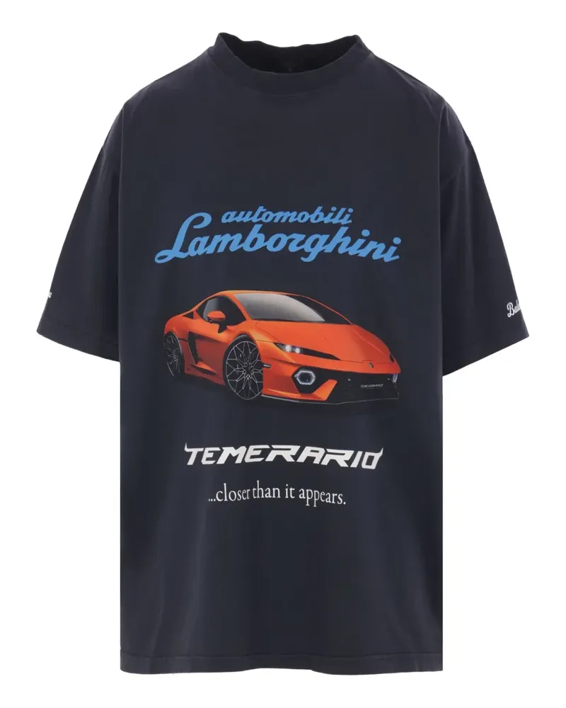 Balenciaga T-Shirt mit Lamborghini-Print - Schwarz Schwarz