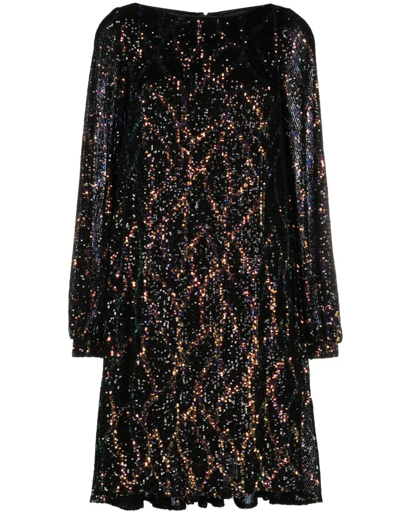 Talbot Runhof Langärmeliges Kleid mit Pailletten - Schwarz Schwarz