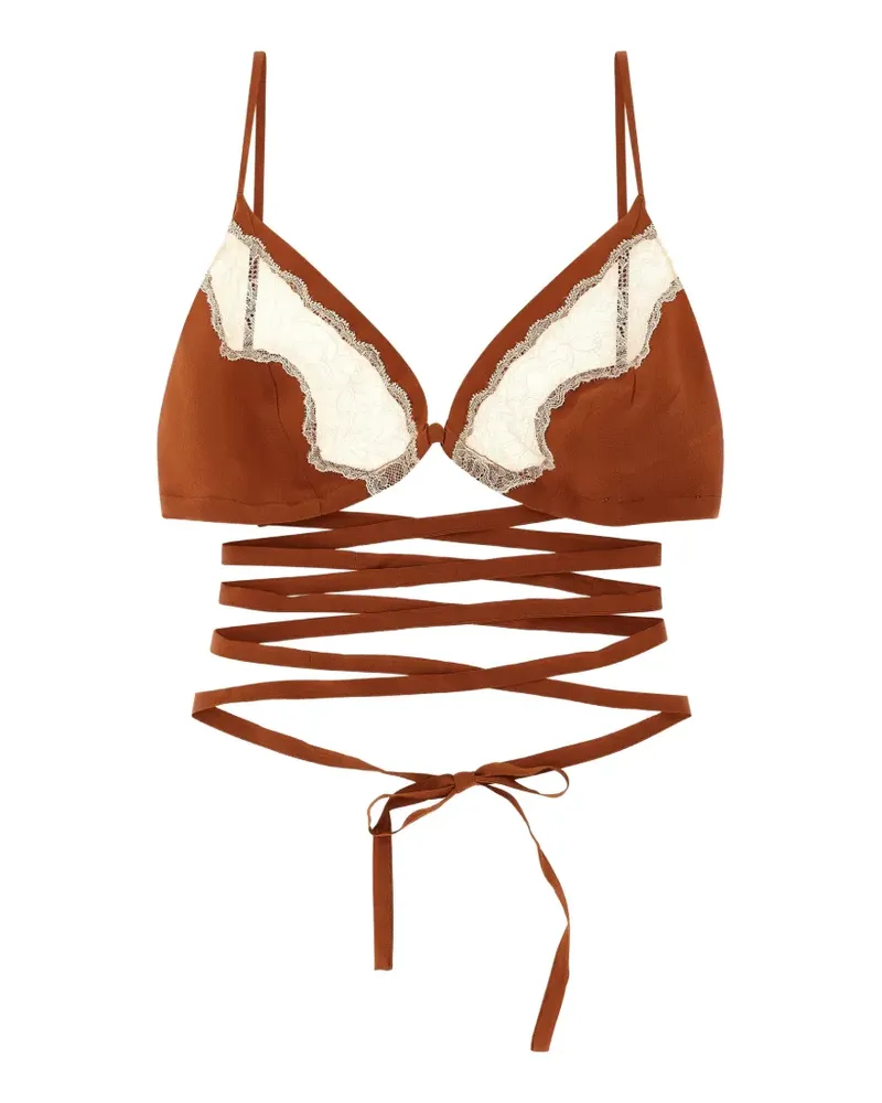 Jejia lace insert silk bra - Braun Braun