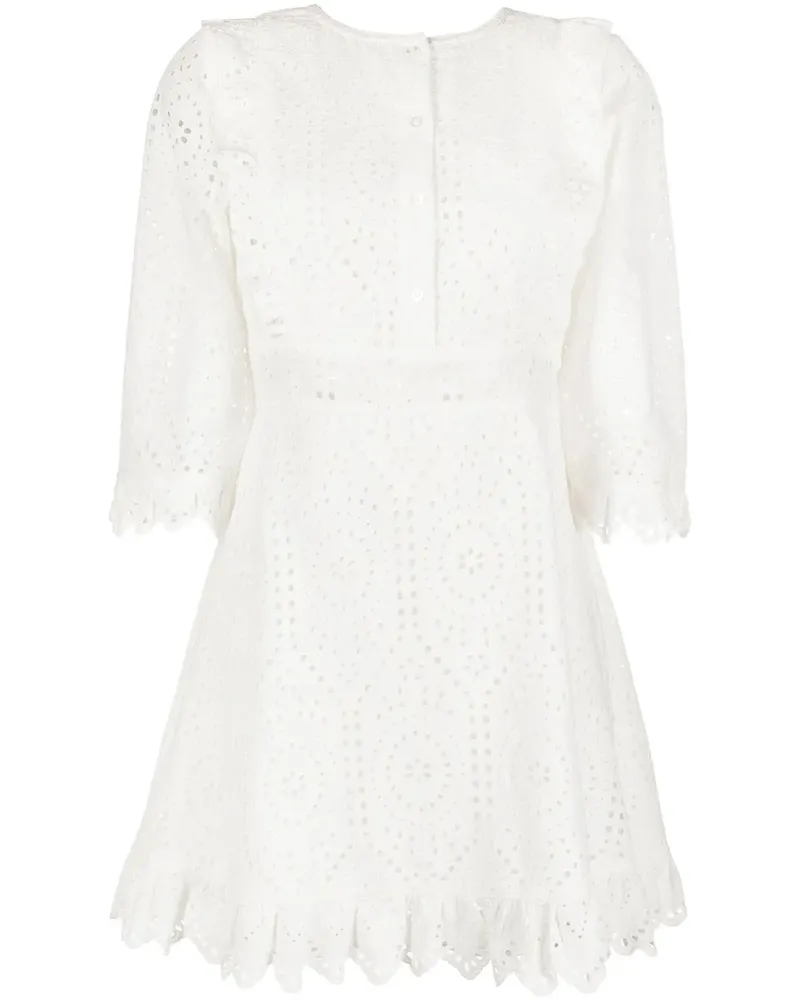 Twin-Set Hemdkleid mit Lochstickerei - Weiß Weiß