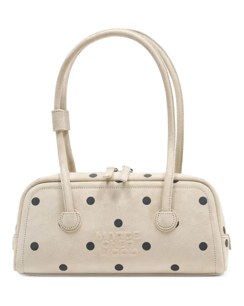 Marge Sherwood polka dot soft leather shoulder bag - Nude Nude