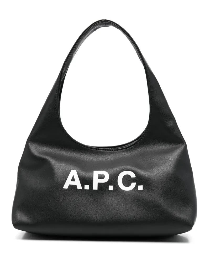 A.P.C. Handtasche mit Logo-Print - Schwarz Schwarz