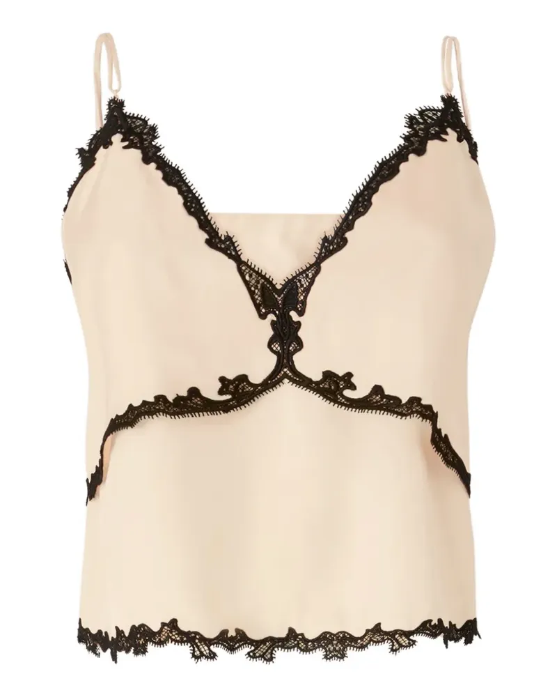 Pinko Top mit Spitzenborte - Nude Nude