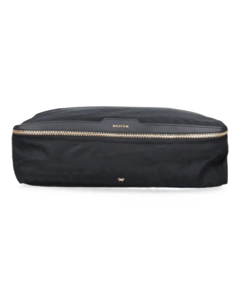 Anya Hindmarch monogram-print tassel-detail clutch bag - Schwarz Schwarz