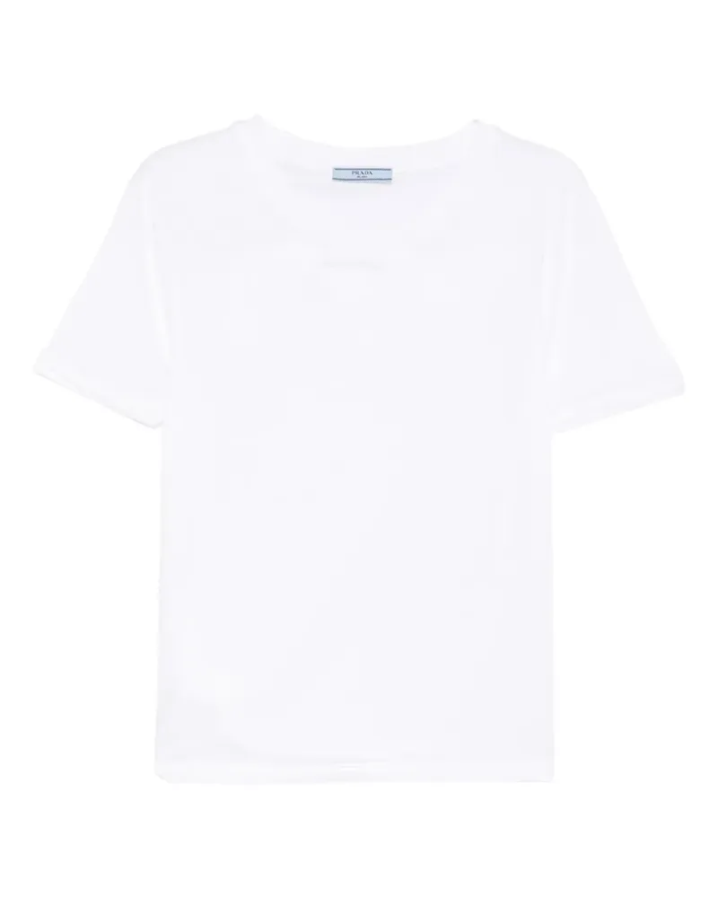 Prada Jersey-T-Shirt mit Triangel-Logo - Weiß Weiß