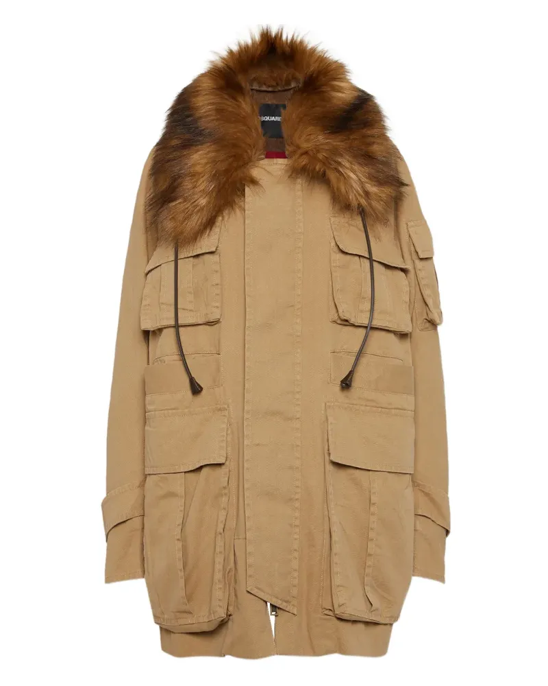 Dsquared2 Parka mit Pelzkapuze - Nude Nude