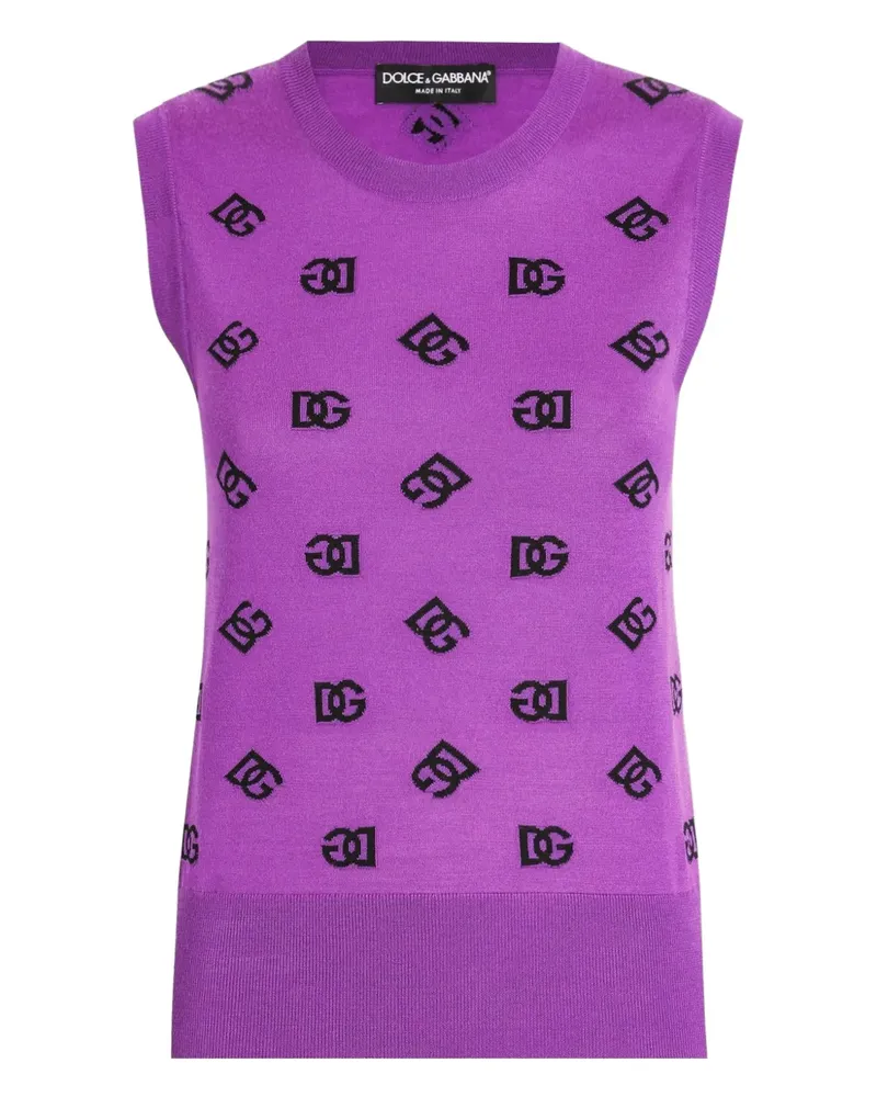 Dolce & Gabbana Tanktop mit Logo-Motiv - Violett Violett