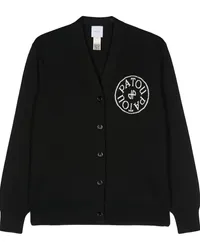 Patou Cardigan mit Intarsien-Logo Schwarz