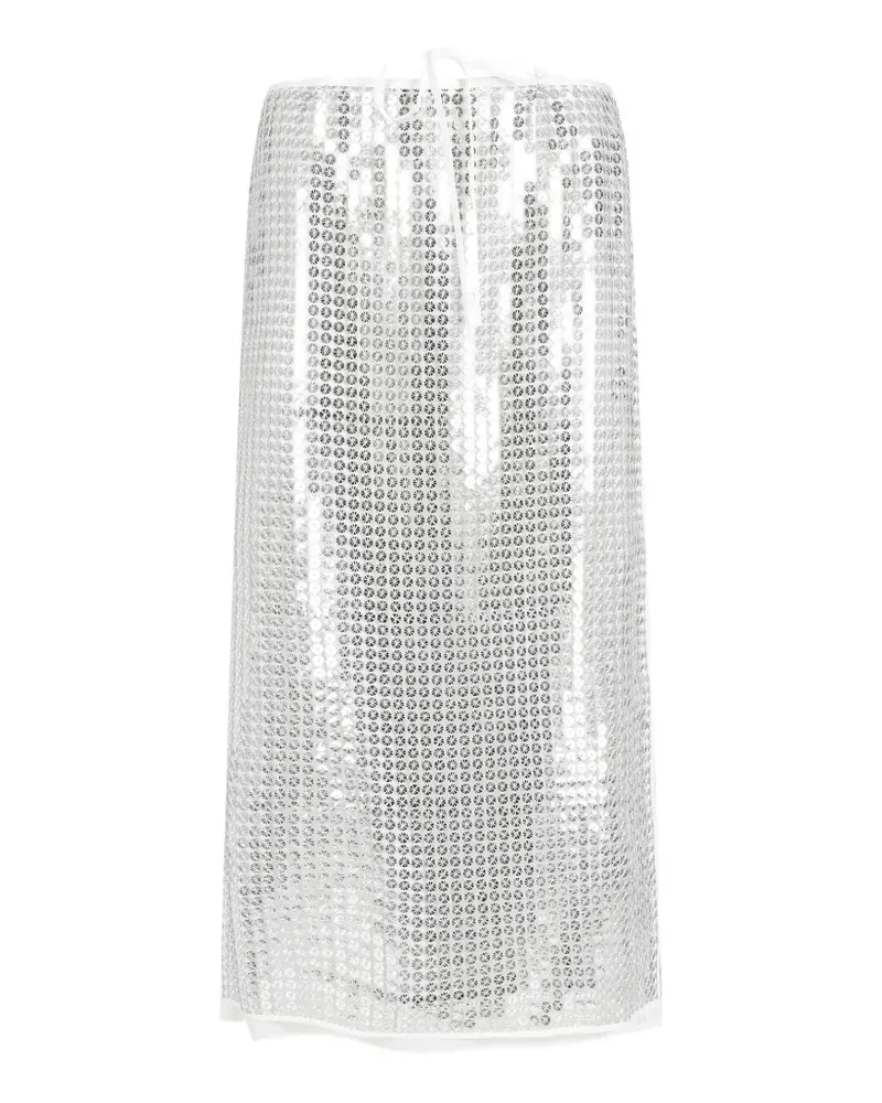 Isabelle Blanche metallic midi skirt - Silber Silber