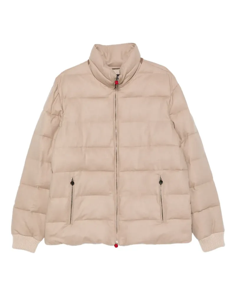 Kiton quilted high-neck jacket - Nude Nude