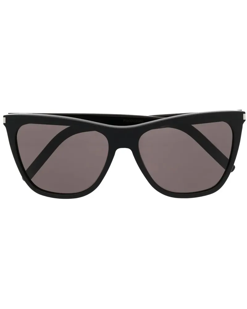 Saint Laurent Sonnenbrille mit breitem Gestell - Schwarz Schwarz