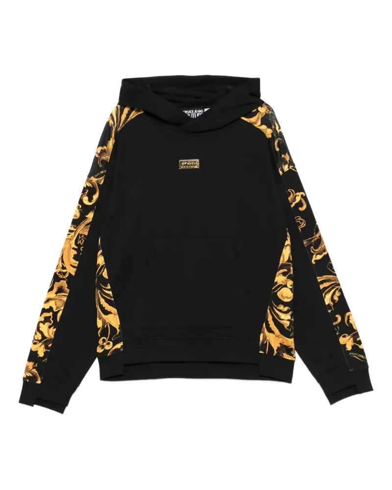 Versace Jeans Hoodie mit barockem Print - Schwarz Schwarz