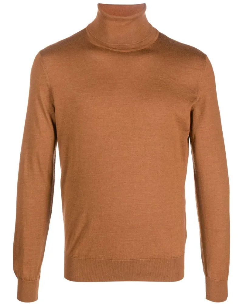 Ermenegildo Zegna Fein gestrickter Rollkragenpullover - Braun Braun