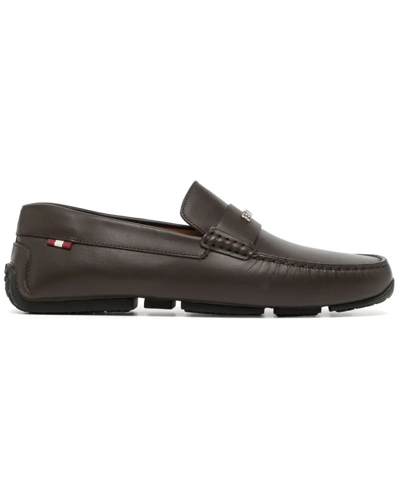 Bally Loafer mit Logo-Schild Braun