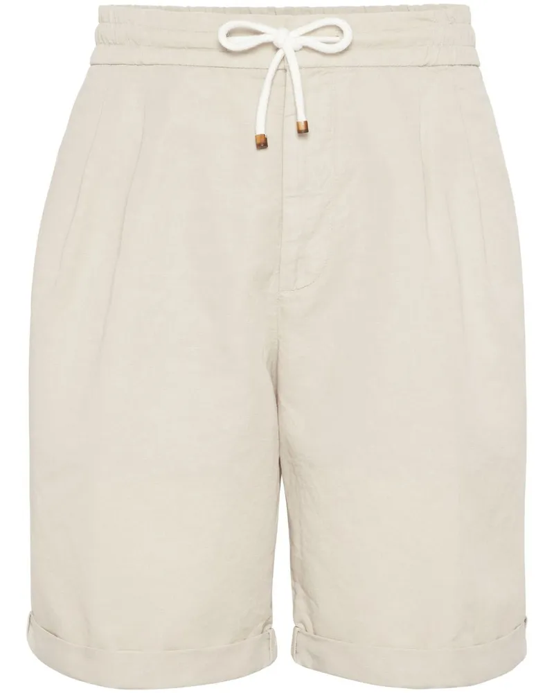Brunello Cucinelli Knielange Bermudas mit Kordelzug - Nude Nude