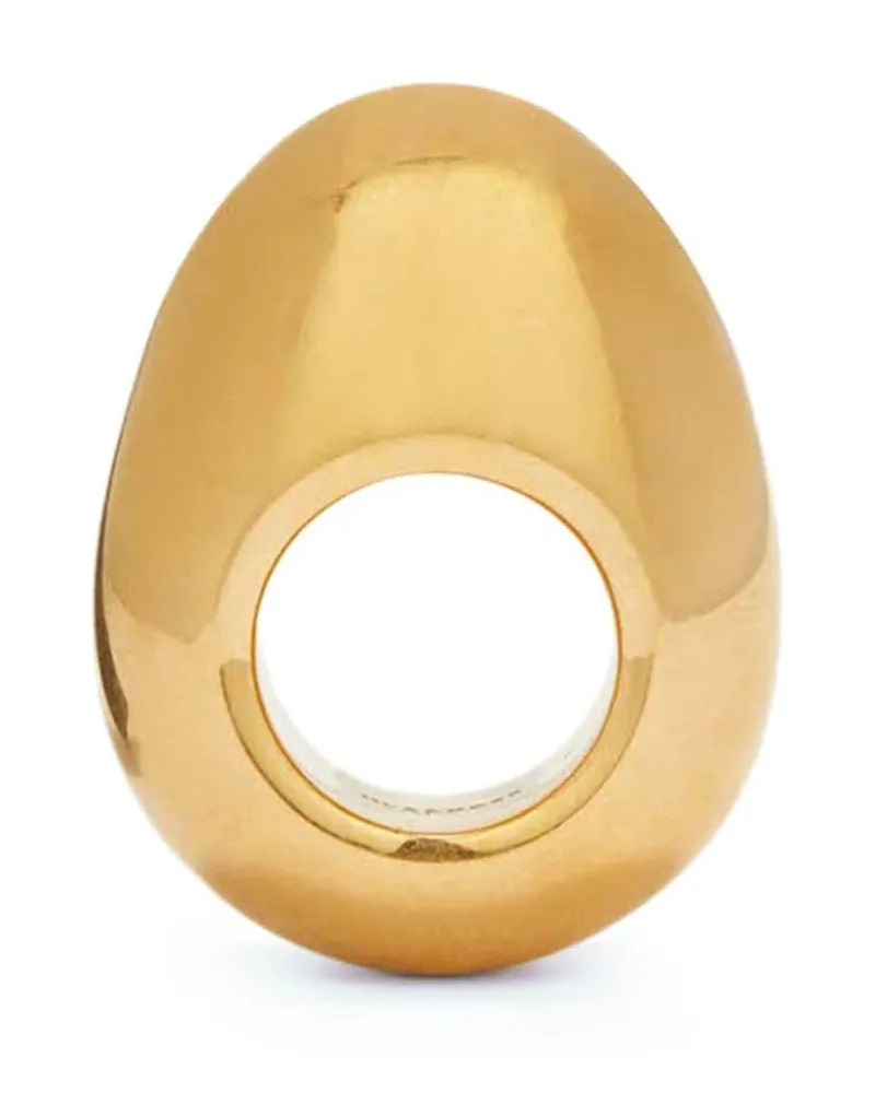 Jil Sander Polierter ovaler Ring - Gelb Gelb