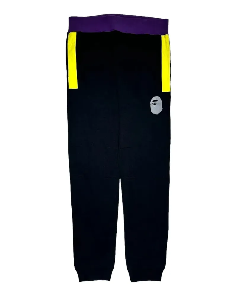BAPE Jogginghose in Colour-Block-Optik - Schwarz Schwarz