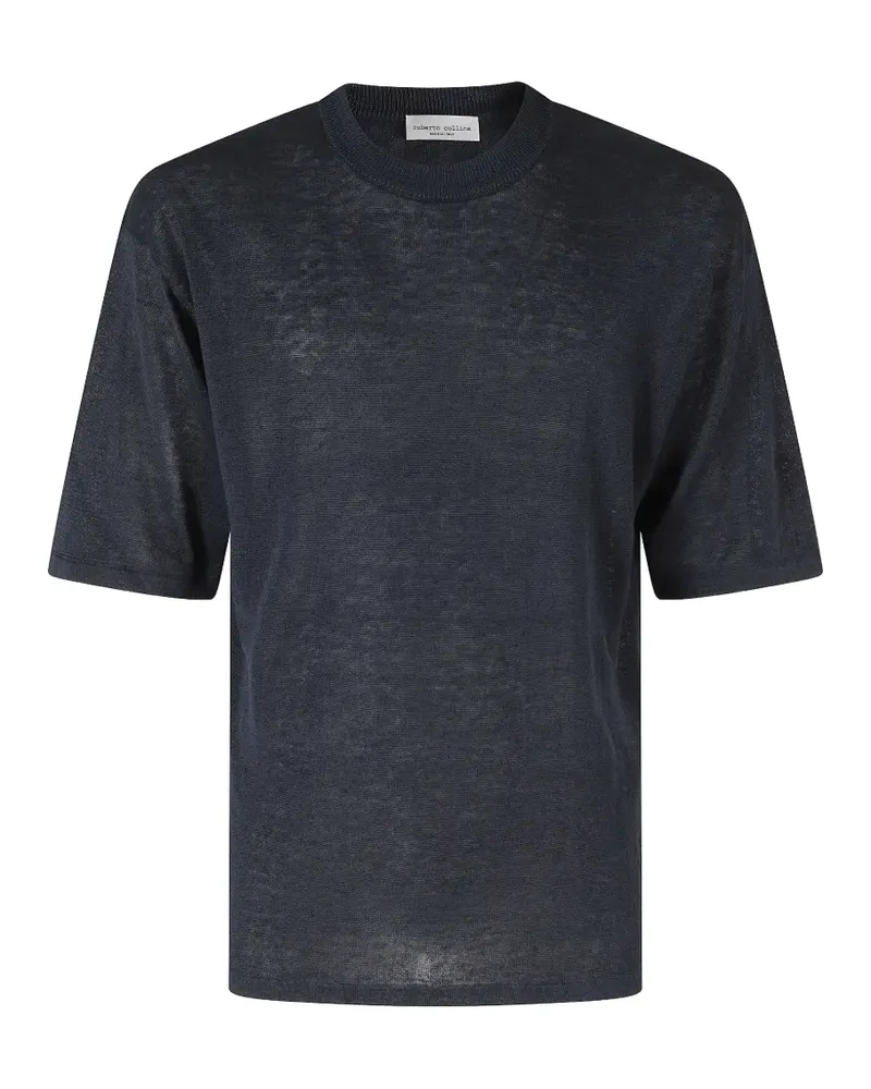 Roberto Collina ribbed-trim short-sleeve sweater - Blau Blau