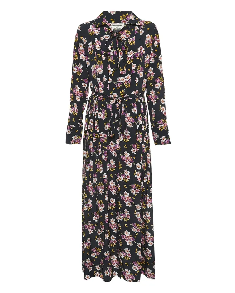 Zadig & Voltaire Maxikleid mit Blumen-Print - Schwarz Schwarz