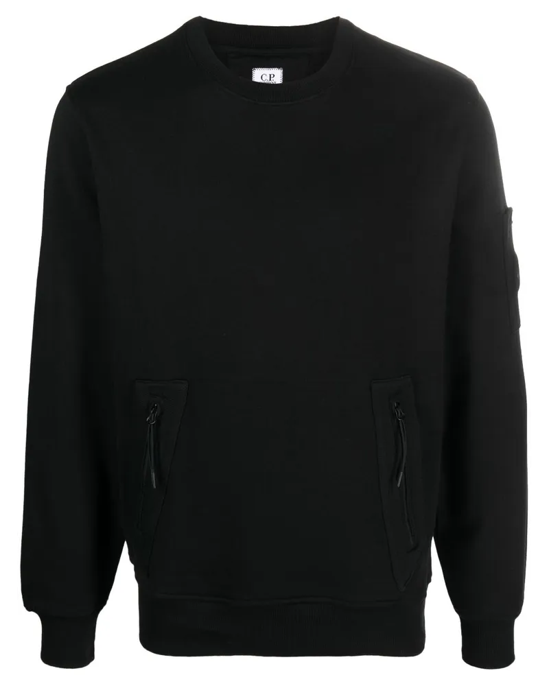 C.P. Company Sweatshirt mit Ärmel-Tasche Schwarz