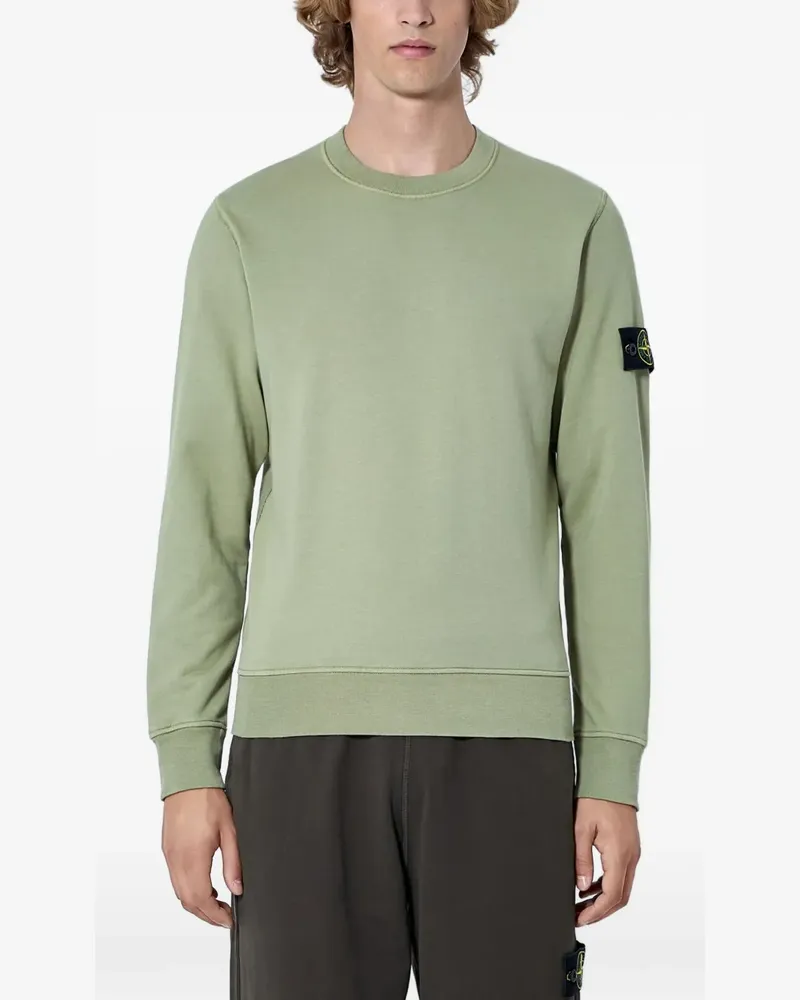 Stone Island arm-patch ribbed-trim sweater - Grün Grün