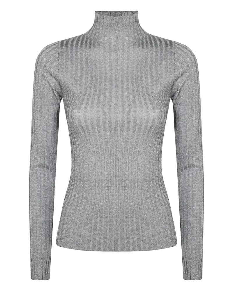 Liu Jo lurex ribbed sweater - Grau Grau