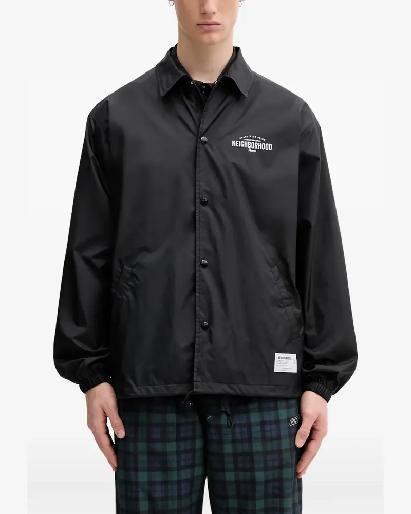 Neighborhood logo-print drawstring jacket - Schwarz Schwarz