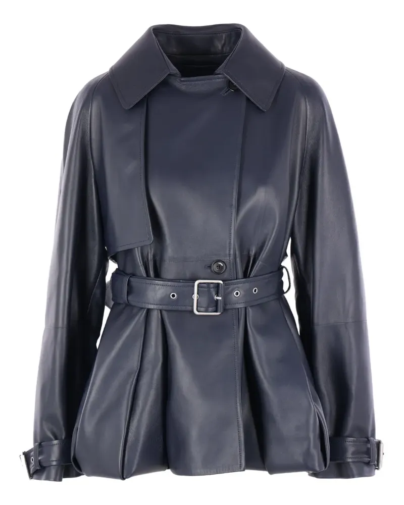 Loewe belted leather jacket - Blau Blau