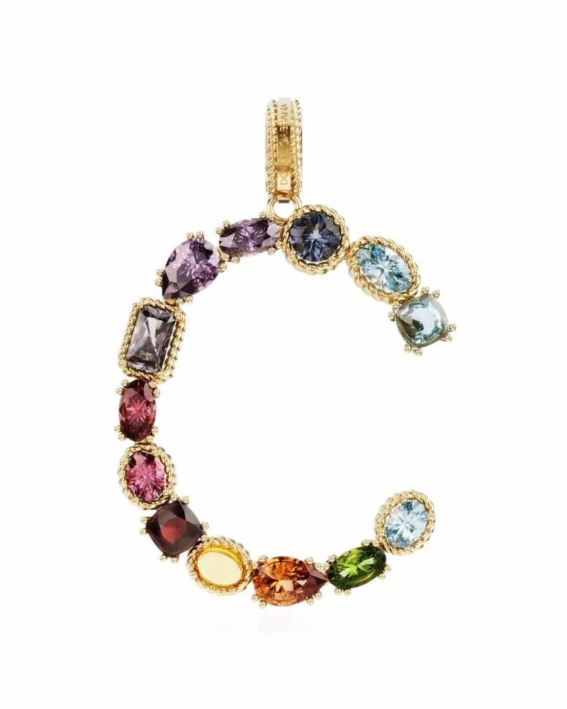 Dolce & Gabbana 18kt Gelbgoldanhänger mit Edelsteinen Gold