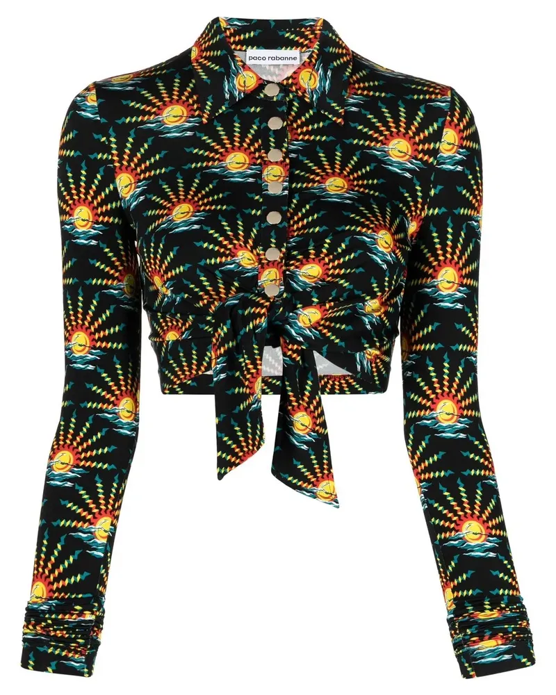 Paco Rabanne Cropped-Oberteil - Schwarz Schwarz