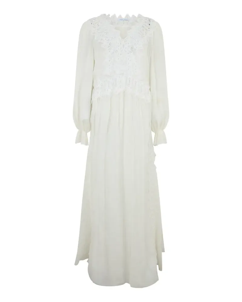 Alberta Ferretti Langes Sangallo Kleid aus Spitze - Weiß Weiß