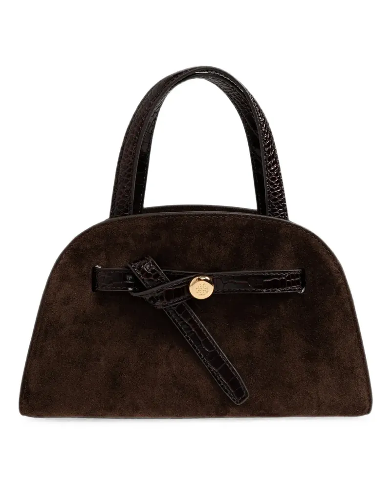 Tory Burch small Romy suede bauletto bag - Braun Braun