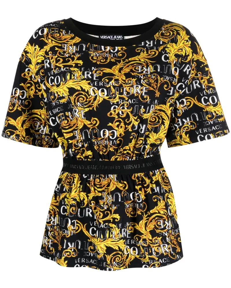 Versace Jeans T-Shirt mit Logo-Print - Schwarz Schwarz