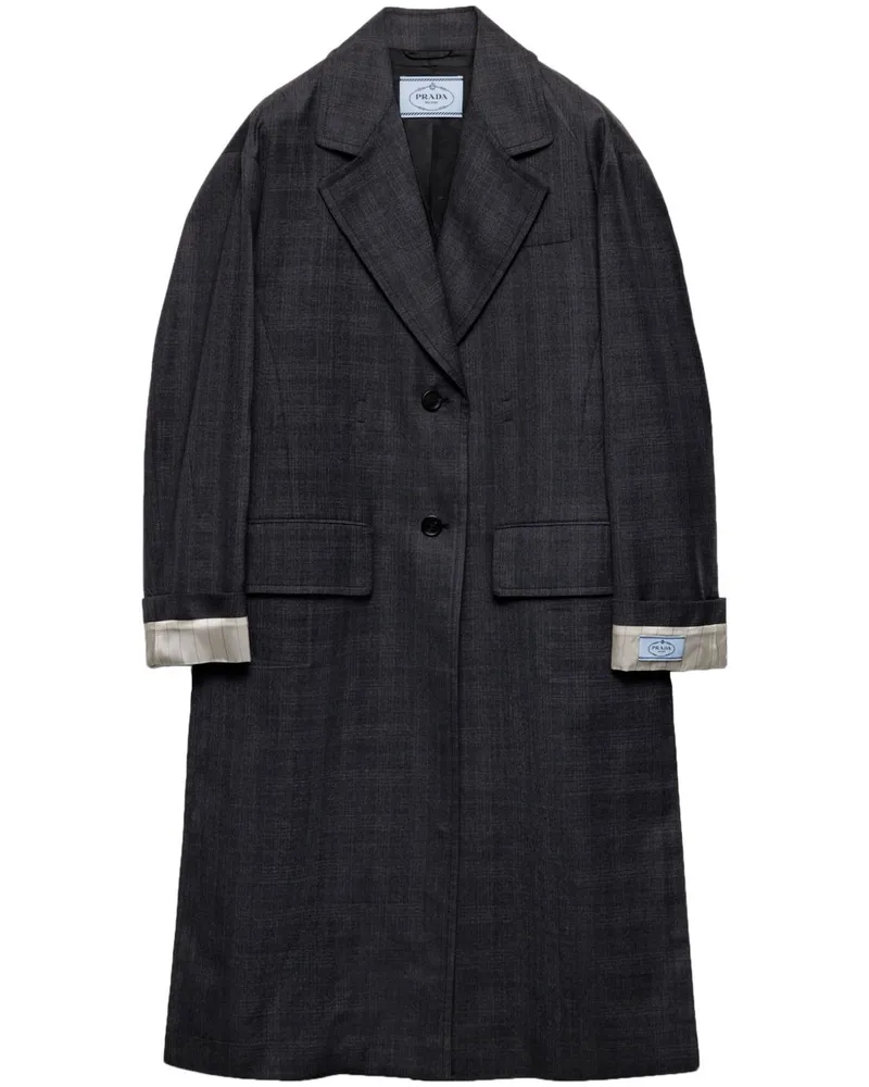 Prada Einreihiger Mantel - Grau Grau