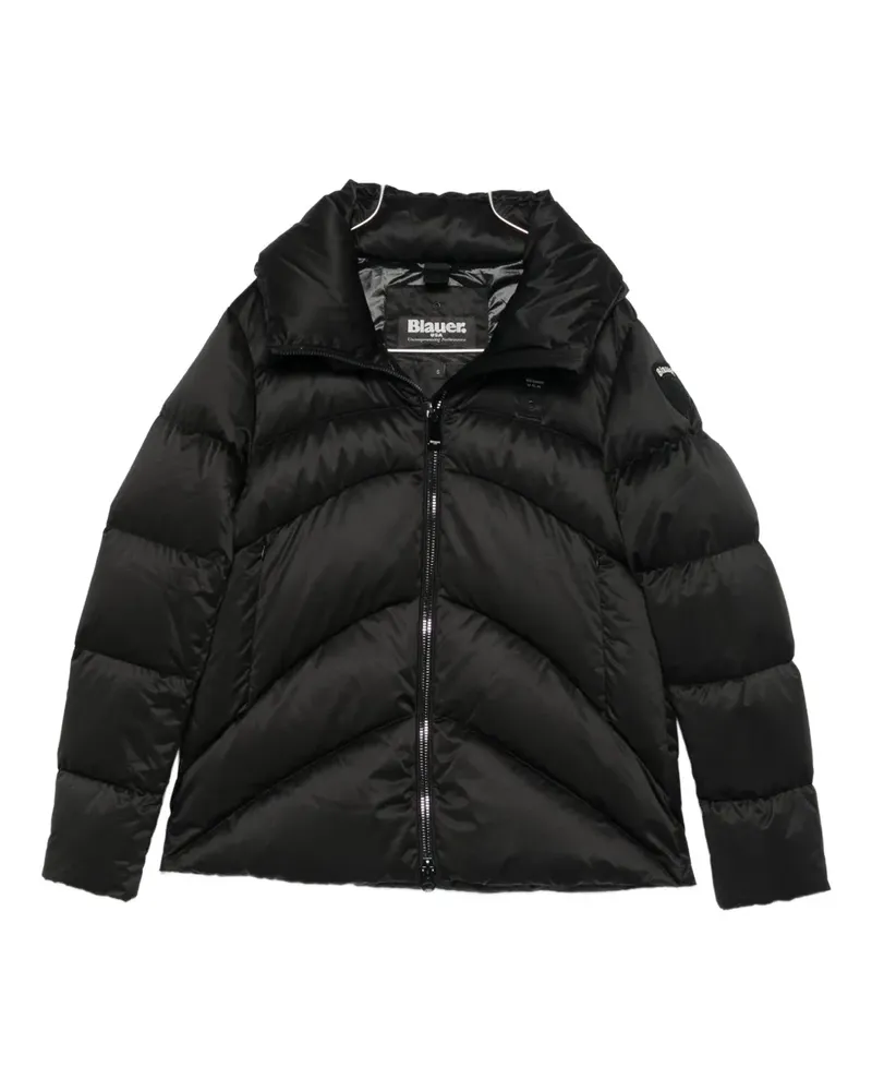 Blauer Jacke mit Reißverschluss - Schwarz Schwarz