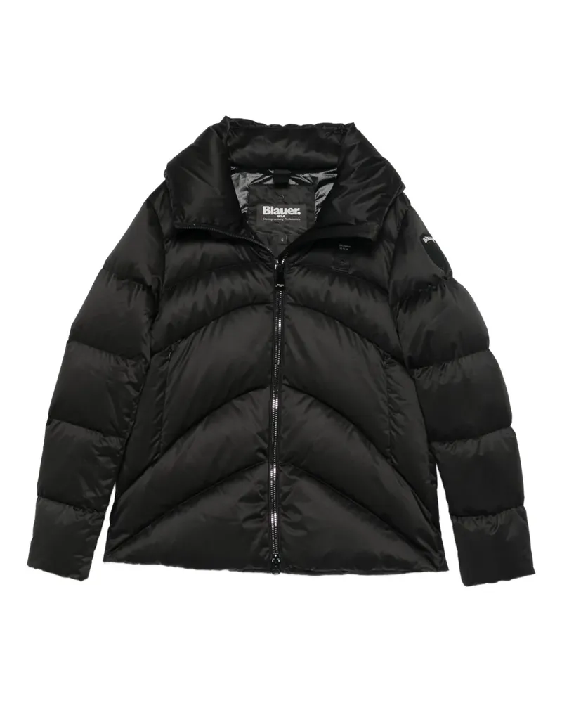 Blauer Jacke mit Reißverschluss - Schwarz Schwarz