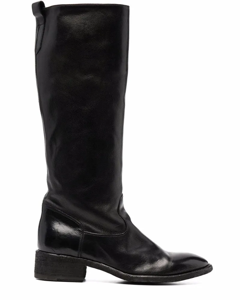 Officine Creative Italia Kniehohe Lederstiefel - Schwarz Schwarz